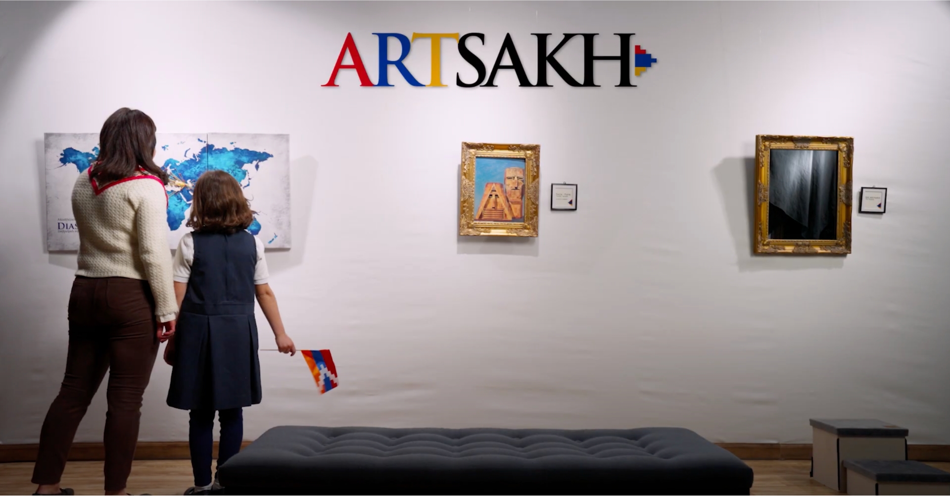 Armenian family at the Artsakh Exhibition